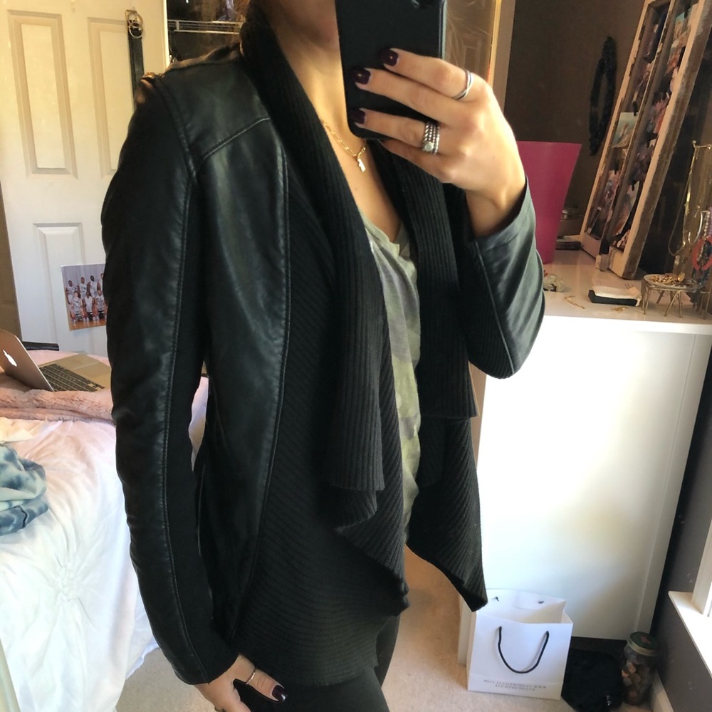 Blanknyc Draped Leather Jacket